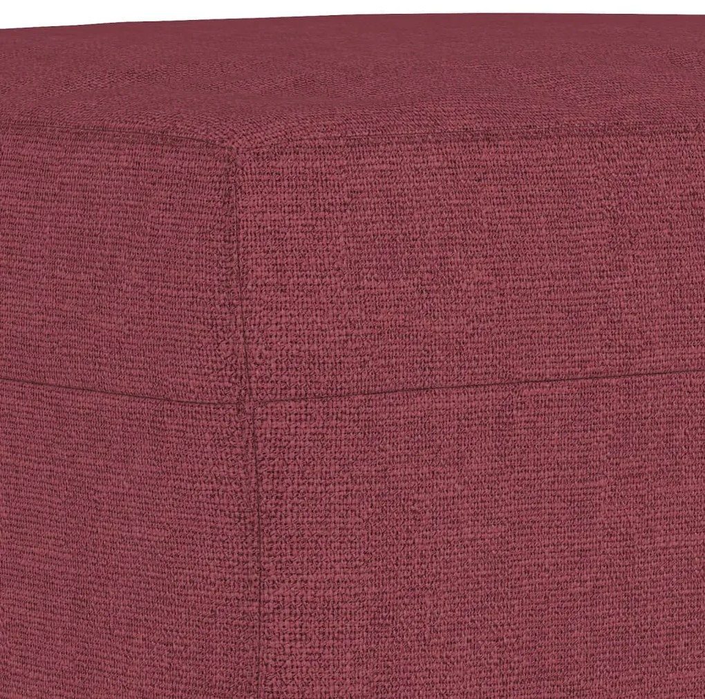 4 pcs conjunto de sofás com almofadas tecido vermelho-tinto