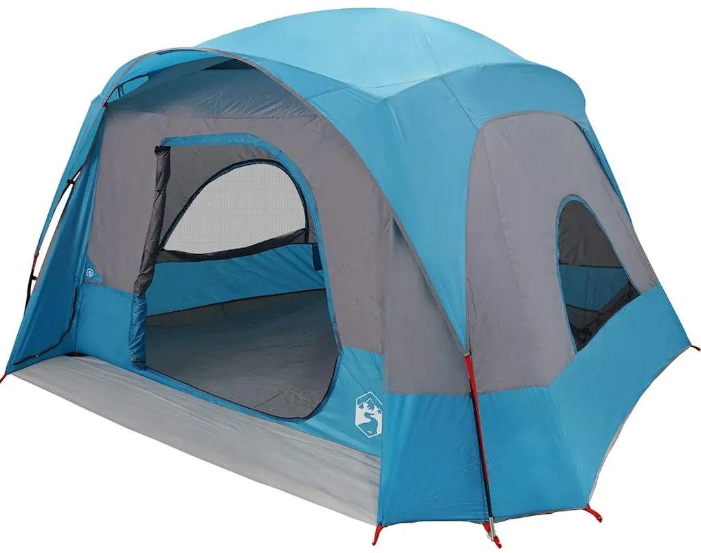 Tenda familiar estilo cabana para 6 pessoas impermeável azul