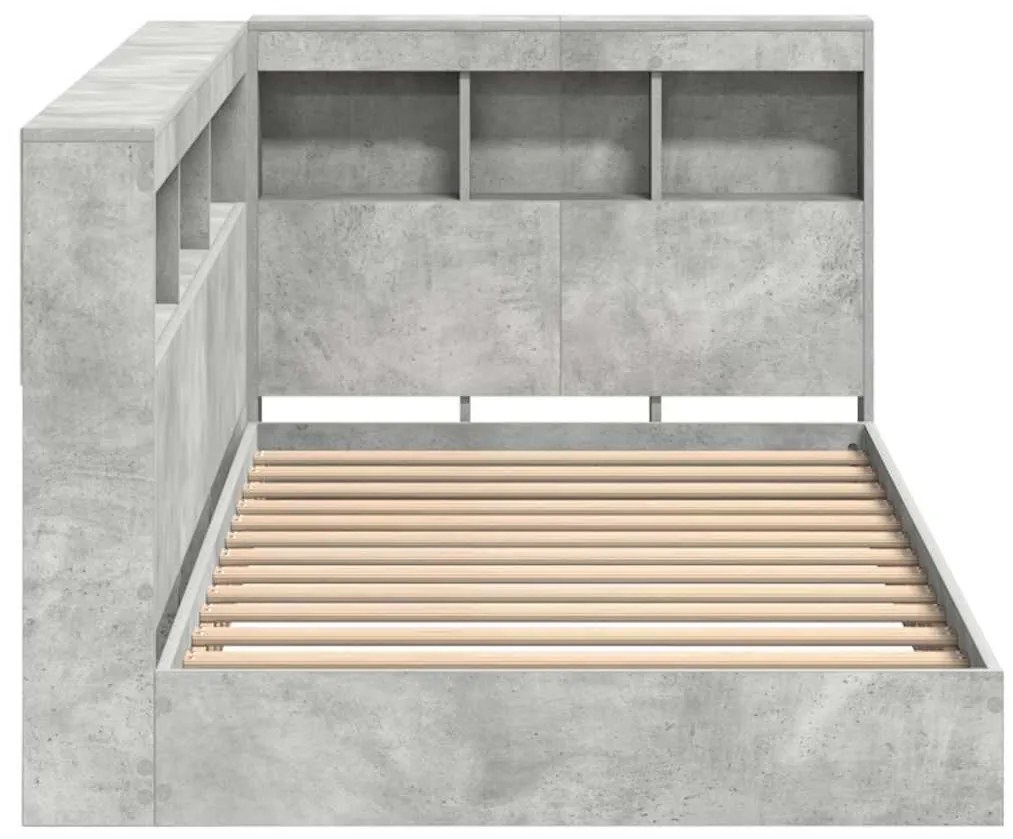 Cama de Estante Cinza Concreto 75x190 cm - Madeira Estruturada