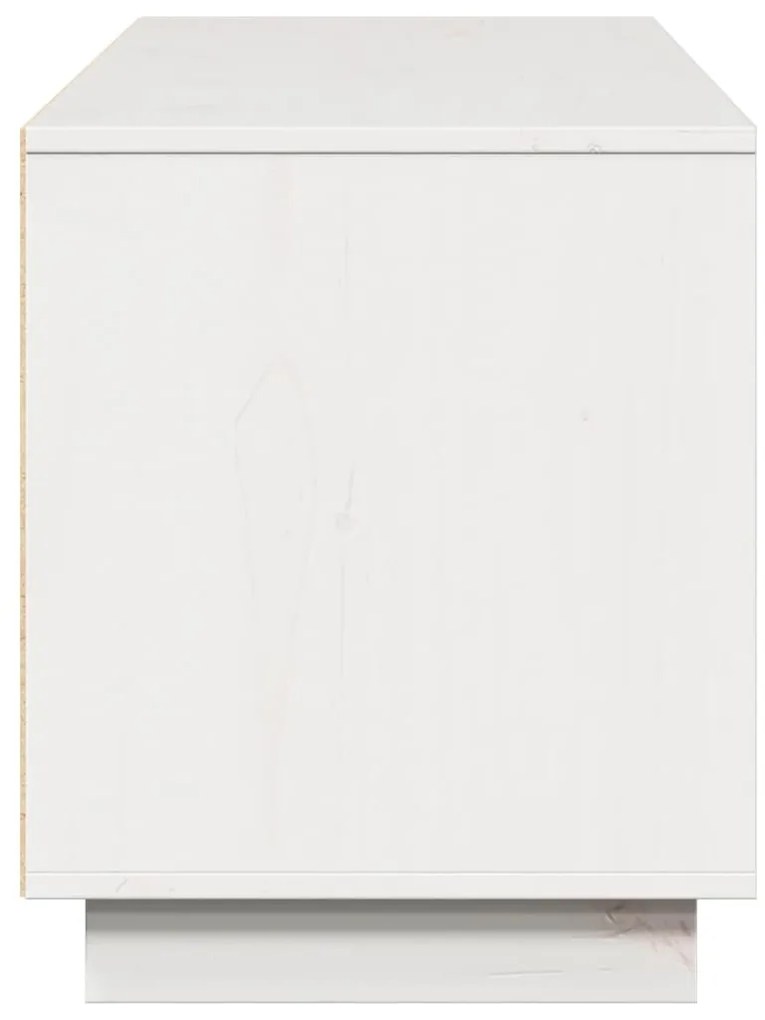 Móvel de TV 156x37x45 cm madeira de pinho maciça branco