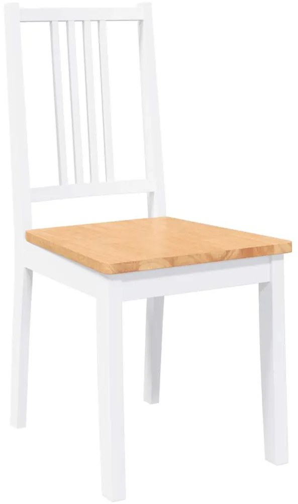Cadeiras de jantar 2 pcs madeira de seringueira maciça branco
