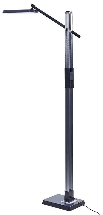 Candeeiro de pé LED cinzento escuro 144 cm AQUARIUS Beliani