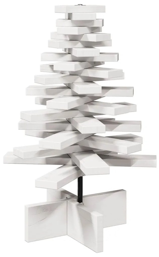 Árvore Natal decorativa 60 cm madeira de pinho maciça branco