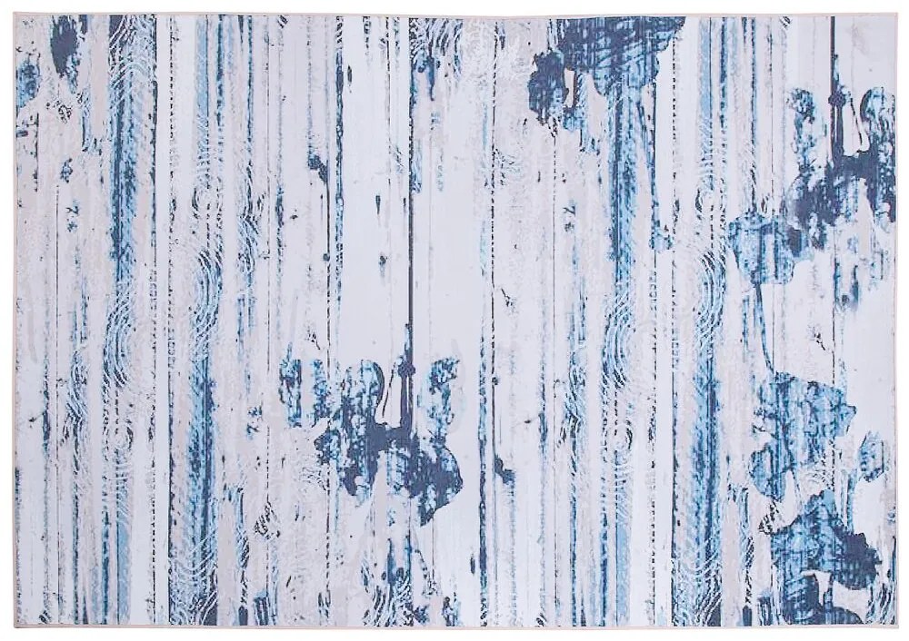 Tapete creme e azul 160 x 230 cm BURDUR Beliani