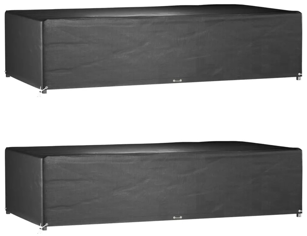 vidaXL Capas p/ mobília jardim 2 pcs 12 ilhós 315x160x75 cm retangular