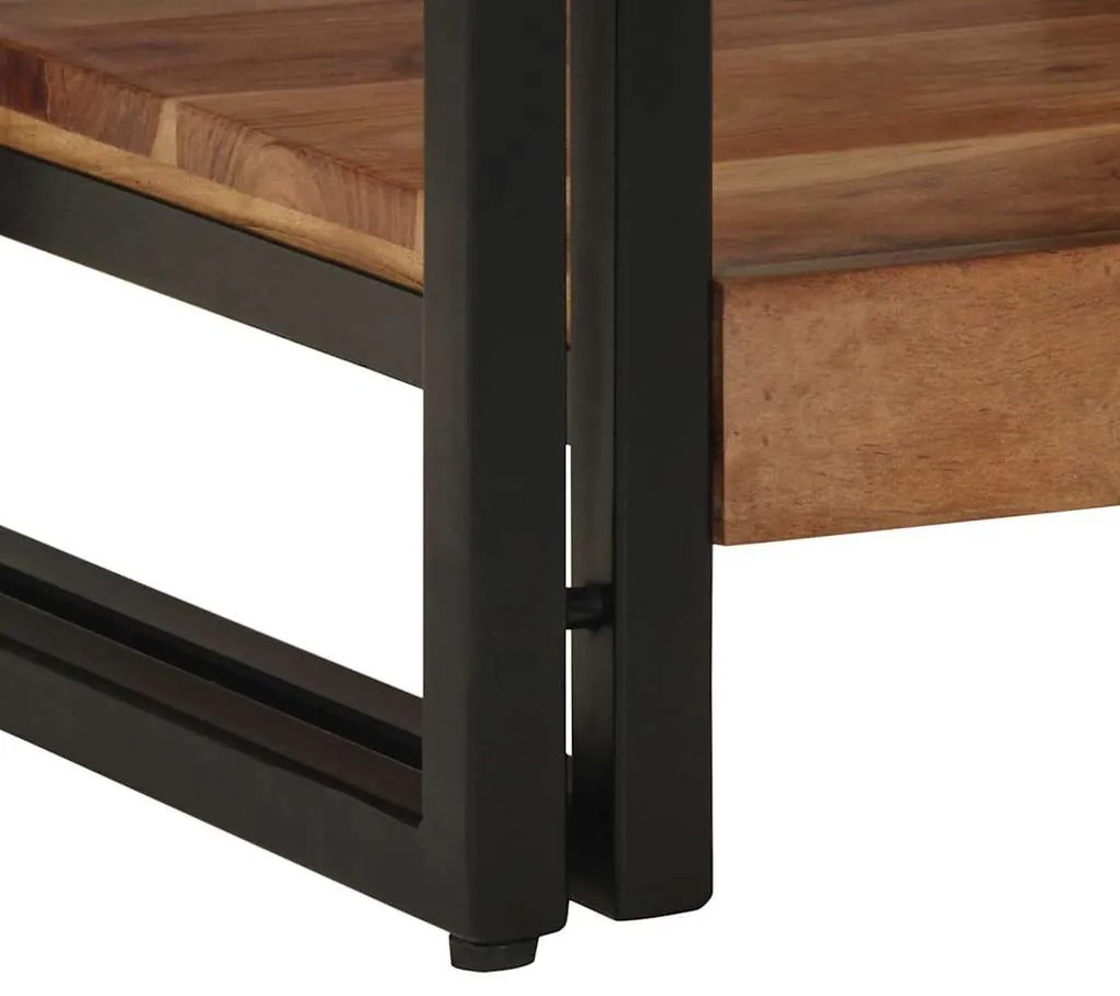 Mesa de Café vidaXL 40x50x38 cm Madeira Sólida de Acácia