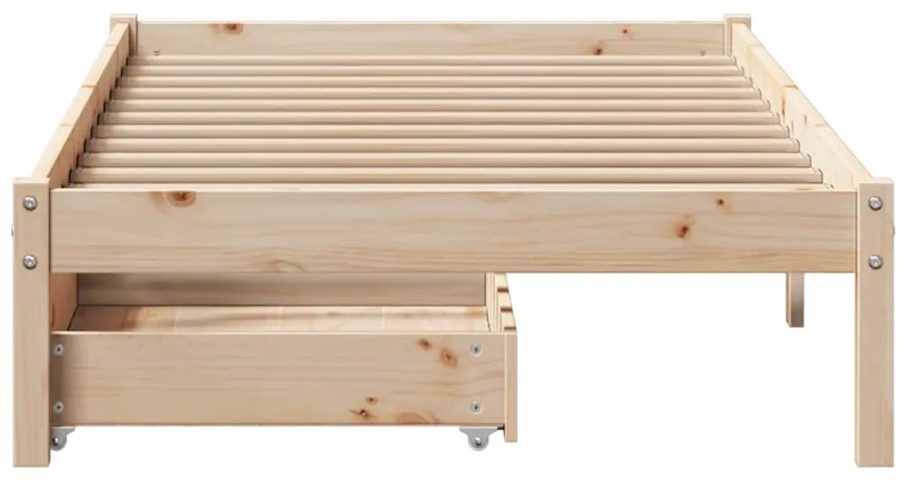 Cama sem colchão 100x200 cm madeira de pinho maciça