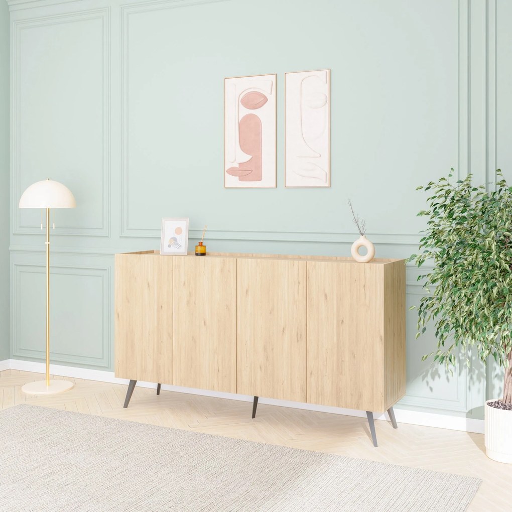 Aparador "Rovere" - Carvalho - 180x100x43cm - Design Moderno