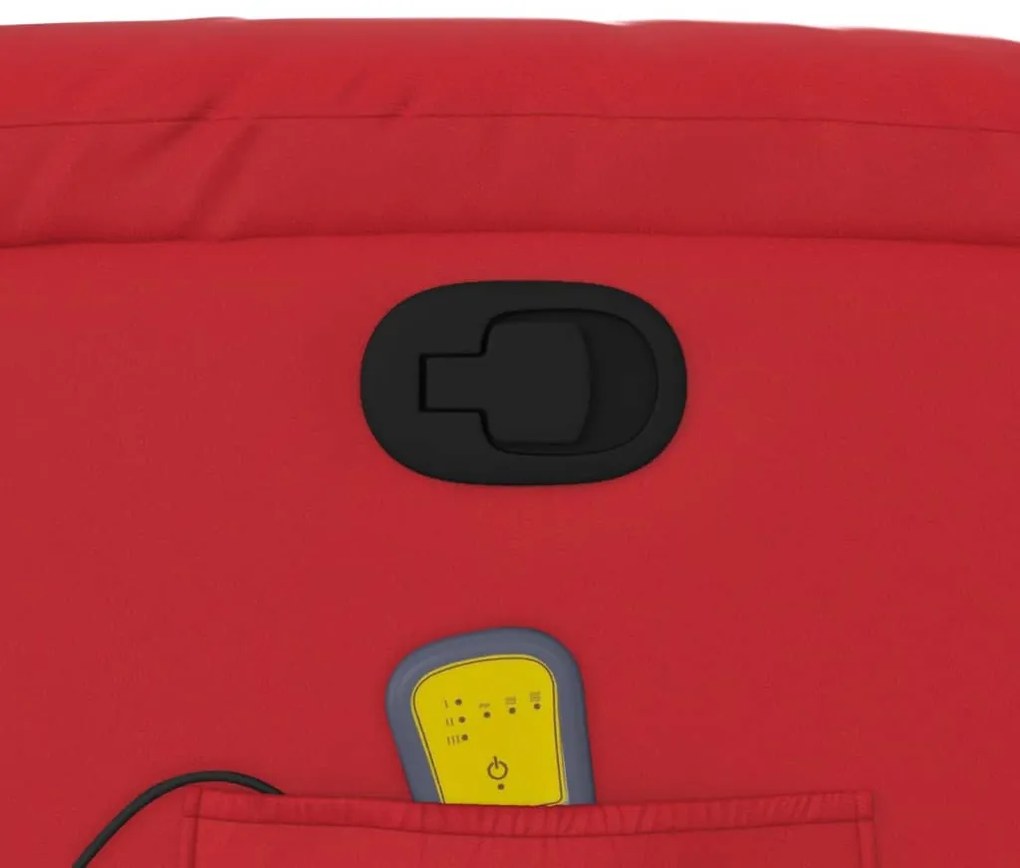 Poltrona massagens reclinável elevatória couro artif. vermelho