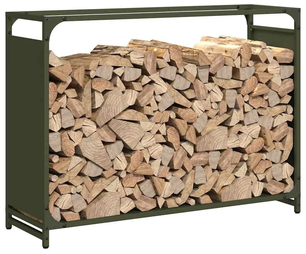 Suporte para lenha aço laminado a frio verde azeitona