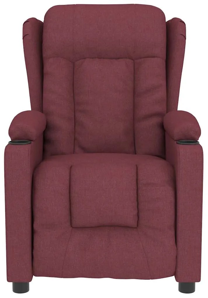 Poltrona de massagens elétrica reclinável tecido vermelho tinto