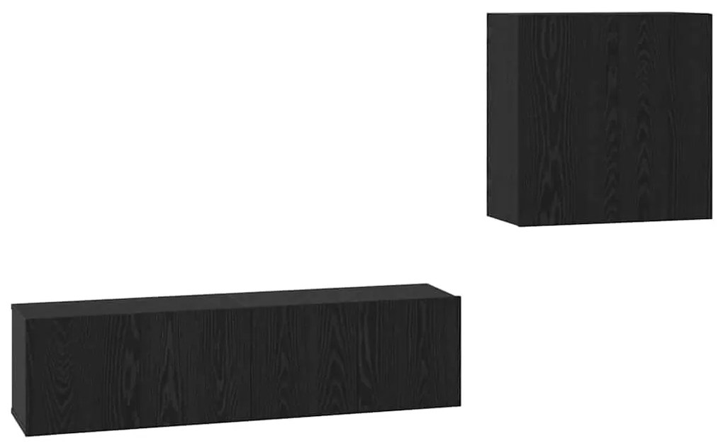 Conjunto de Armários para TV 4 pcs Carvalho Preto