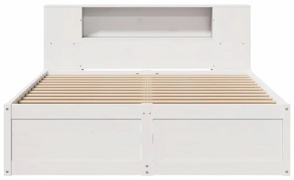 Cama sem colchão 140x200 cm madeira de pinho maciça branco