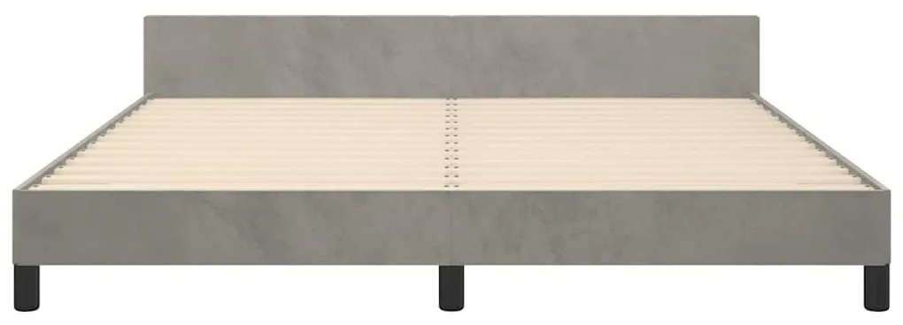 Estrutura de cama sem colchão 180x200 cm veludo cinzento-claro