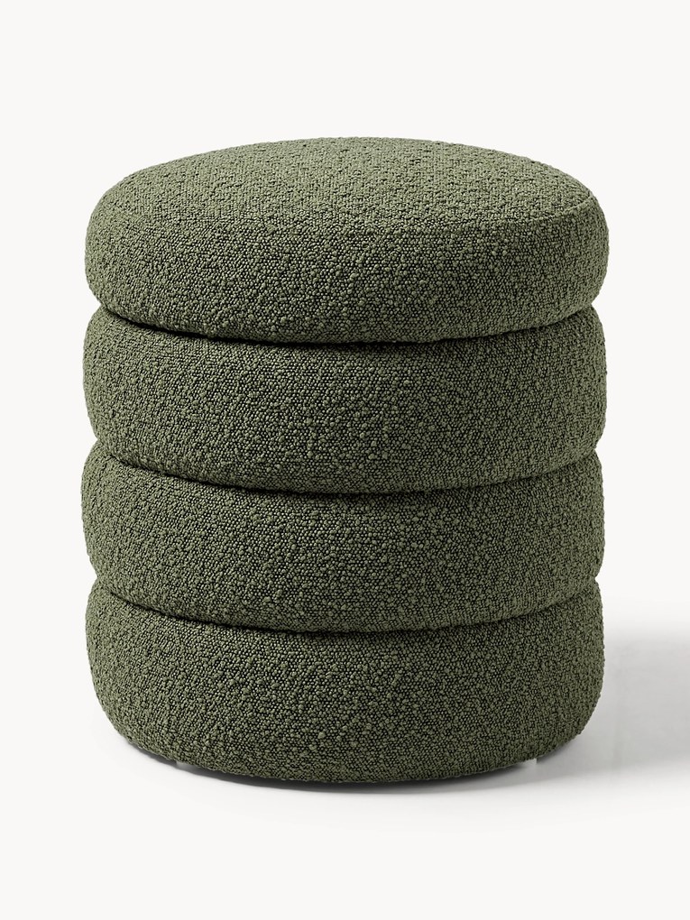 Bouclé Upholstered Stool Alto with Storage Space