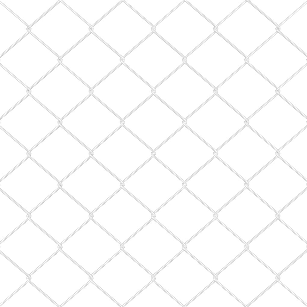 Cerca de Cadeia com 7 Postes Flangeados 1,5x10 m Aço Galvanizado