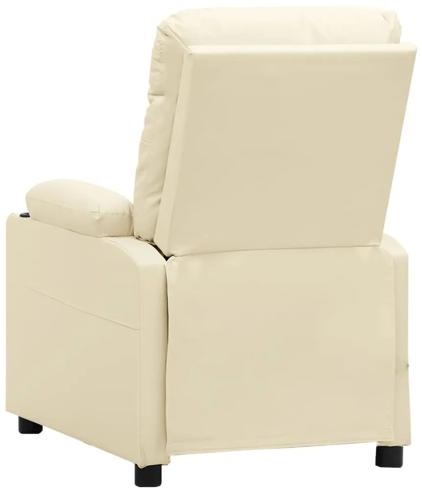 Poltrona de massagens elétrica couro artificial cor creme