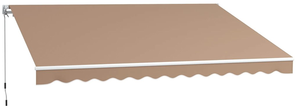 Toldo Manual Retrátil 350x250 cm Toldo para Varanda com Manivela de Me