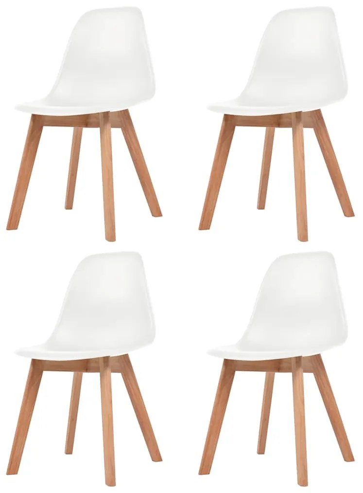 Cadeiras de jantar 4 pcs plástico branco