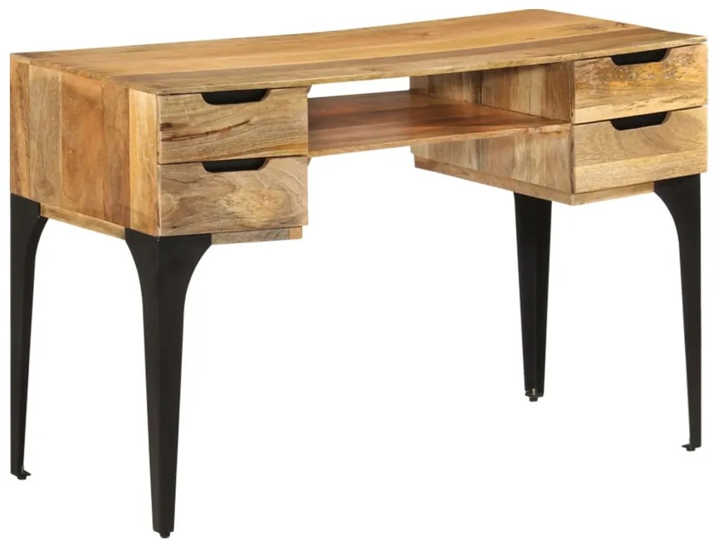 vidaXL Secretária 110x50x76 cm madeira de mangueira maciça