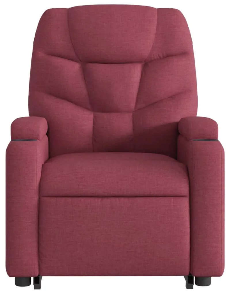 Poltrona elevatória de massagens elétrica tecido vermelho tinto