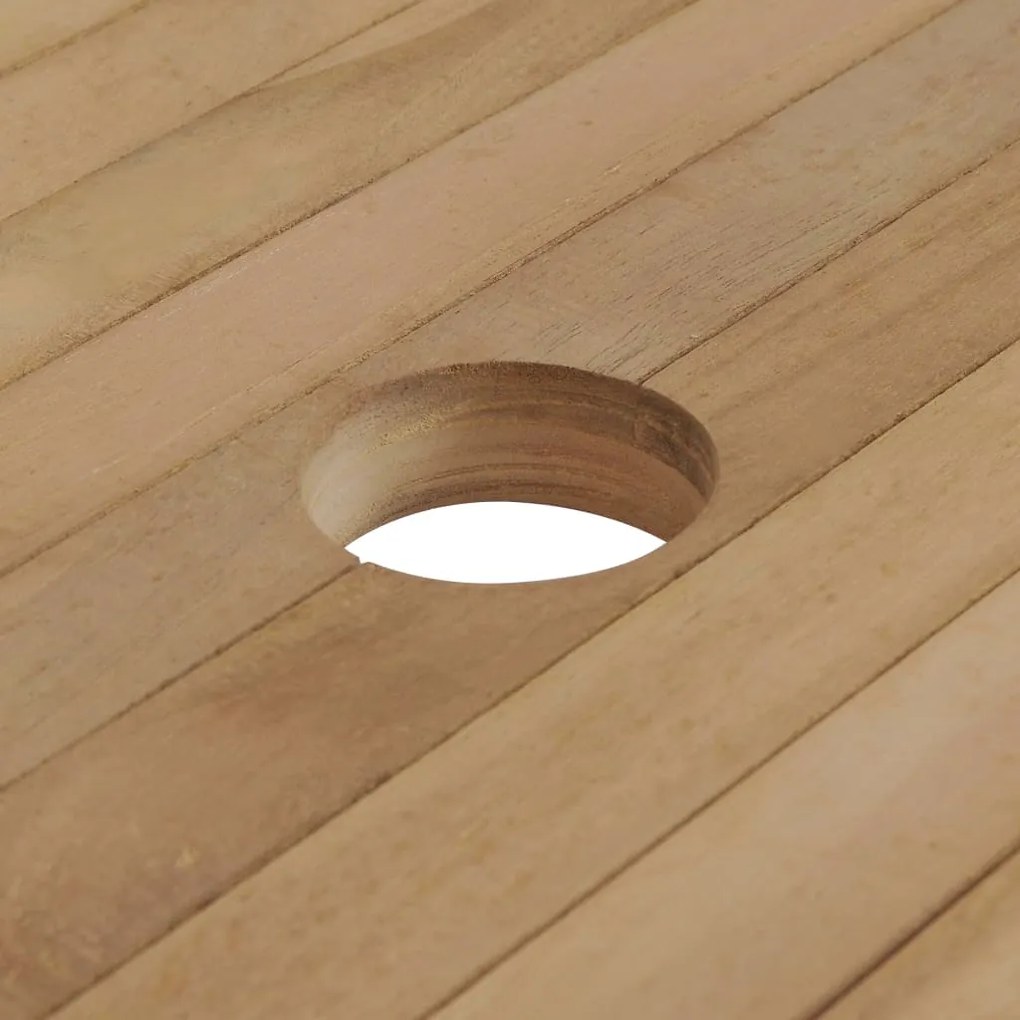 Conjunto jantar exterior c/ cadeiras dobráveis 9pcs teca maciça