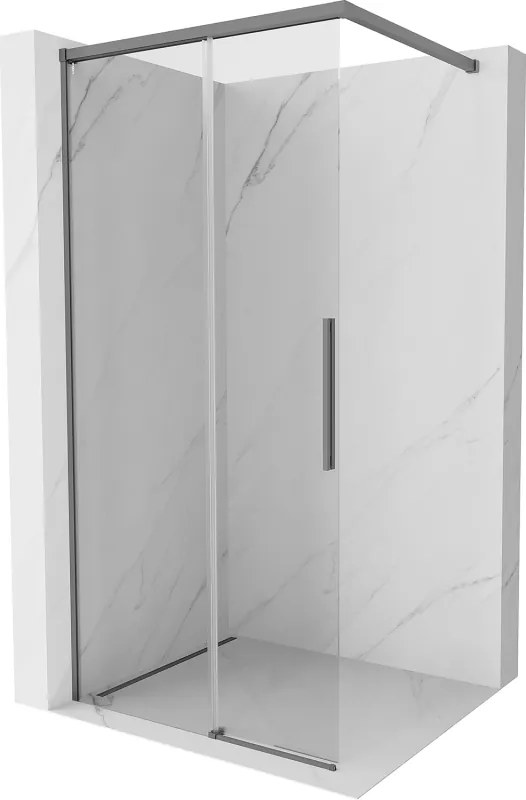 Mexen Rox parede de duche Walk-in 120 x 200 cm, transparente 8 mm, metal de arma - 8C2-120-003-95-00