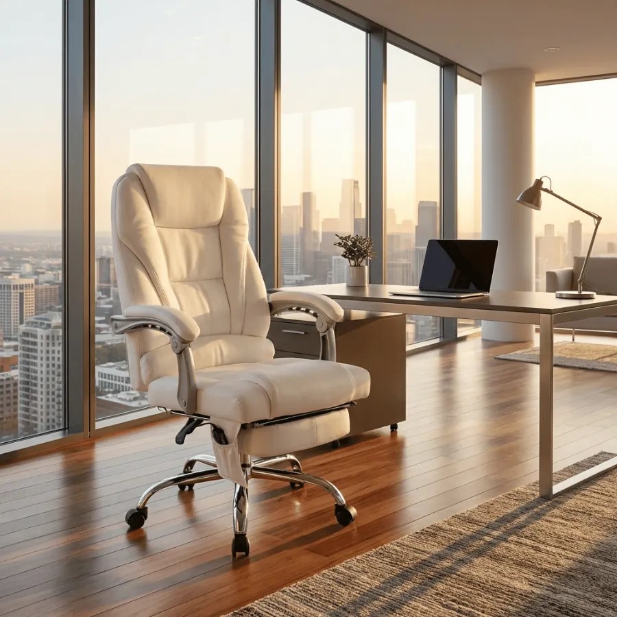 Cadeira de escritório Pacific Original com função de massagem branca