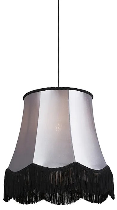 Candeeiro de suspensão retro preto com cinzento 45 cm - Granny Retro