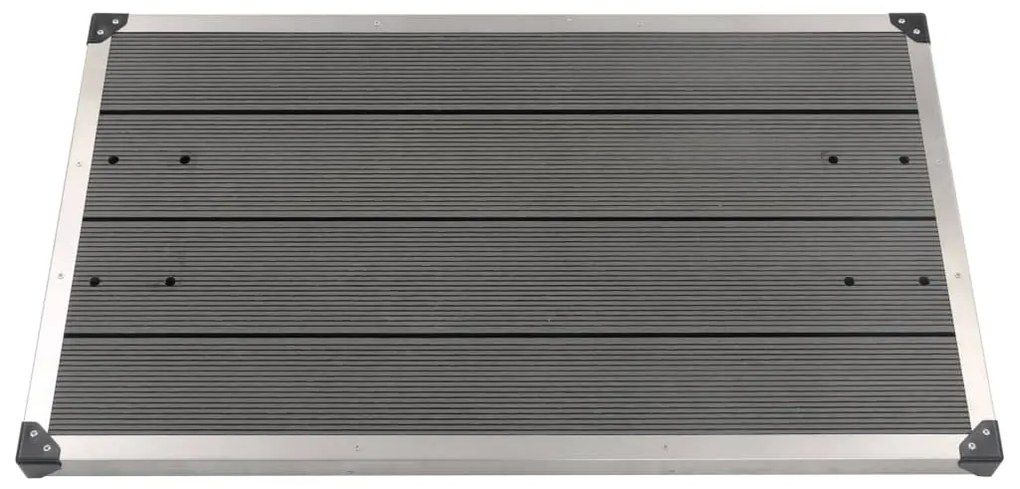 Base chuveiro p/ exterior 110x62 cm WPC aço inoxidável cinzento