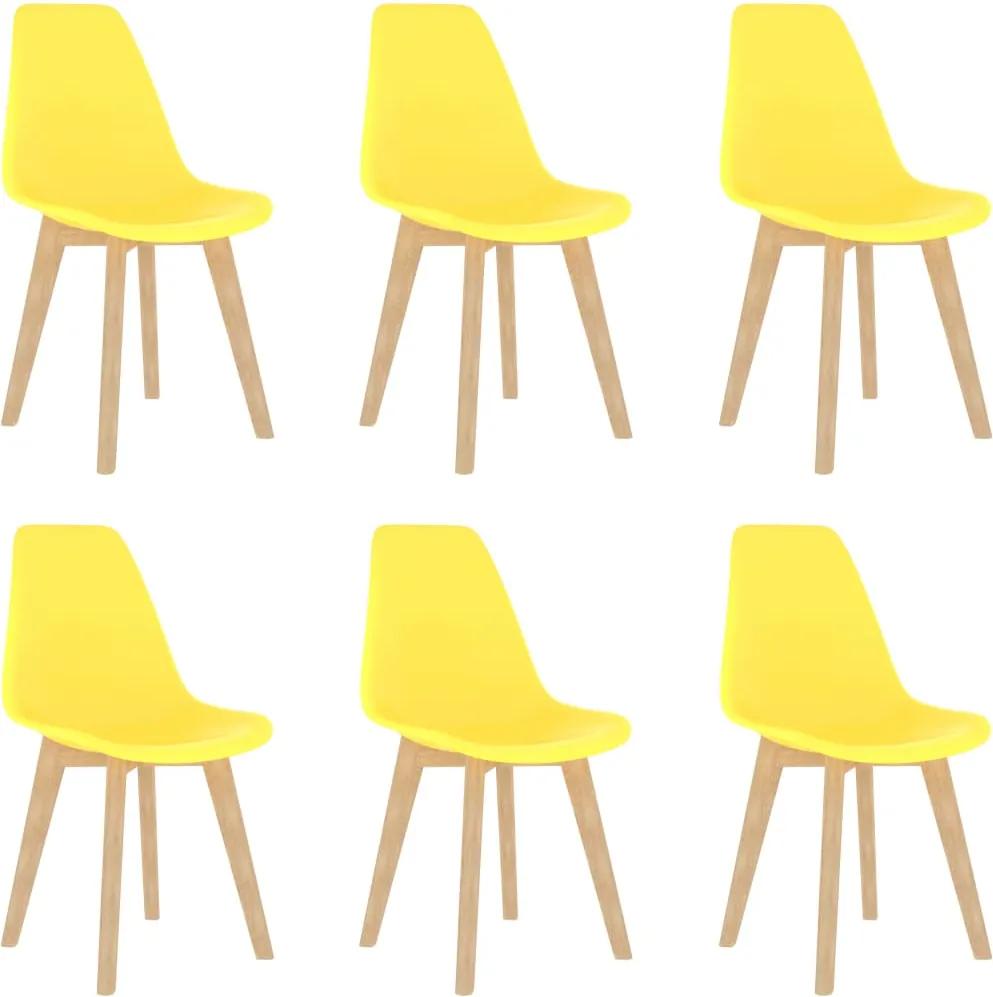 Cadeiras de jantar 6 pcs plástico amarelo