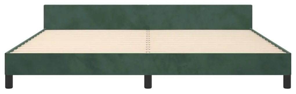 Estrutura de cama sem colchão 200x200 cm veludo verde-escuro