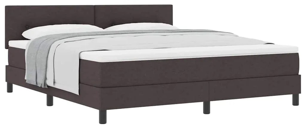 Cama Box Spring com Colchão Cinza Escuro 180x200 cm Tecido