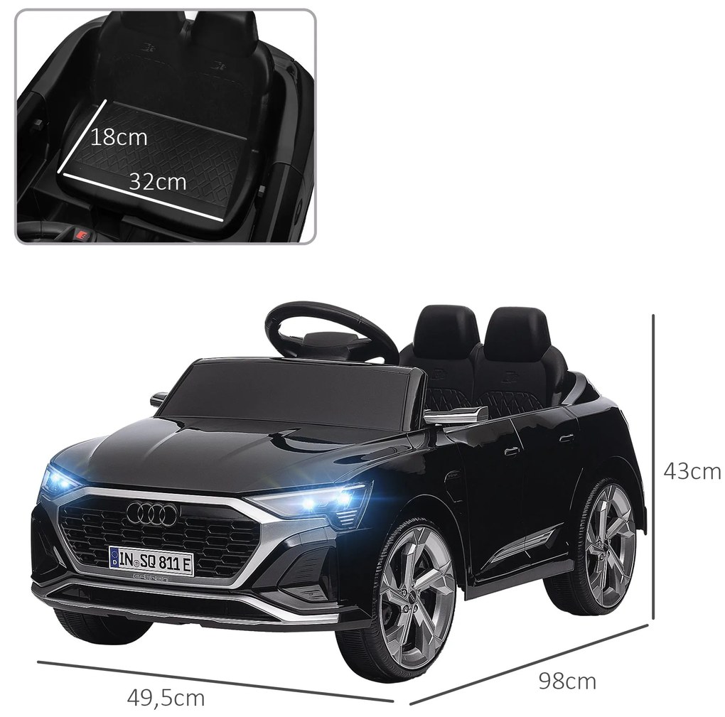 AIYAPLAY Carro Elétrico para Crianças acima de 3 Anos Carro Audi Q8 Et