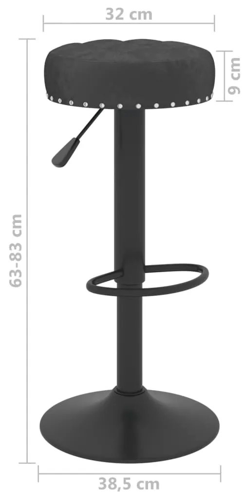 Bancos de bar 2 pcs veludo preto