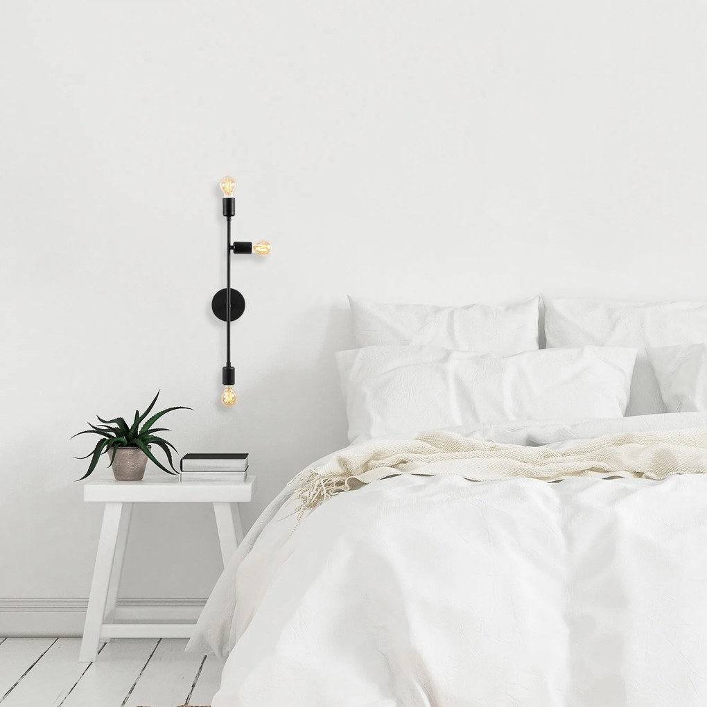 Candeeiro de Parede Bedside – Preto – 15 x 15 cm