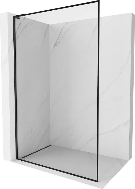 Mexen Kioto-XF L parede de chuveiro Walk-in com moldura 100 x 202 cm, transparente 10 mm, preta - 800-100-174-70-00-XF