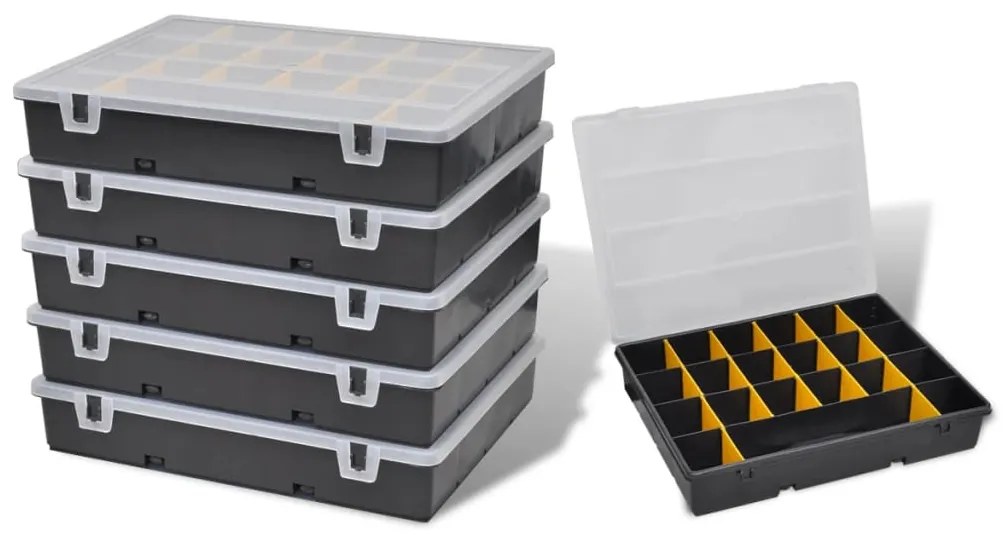 140908 vidaXL Caixa de armazenamento, 6 peças