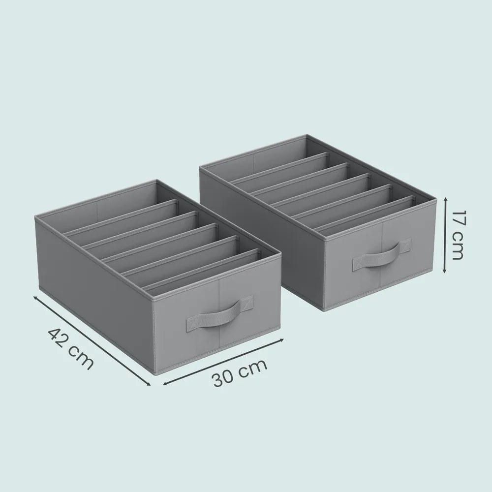 Organizador para guarda roupa, conjunto de 2 unidades 42 x 30 x 17 cm cinzento