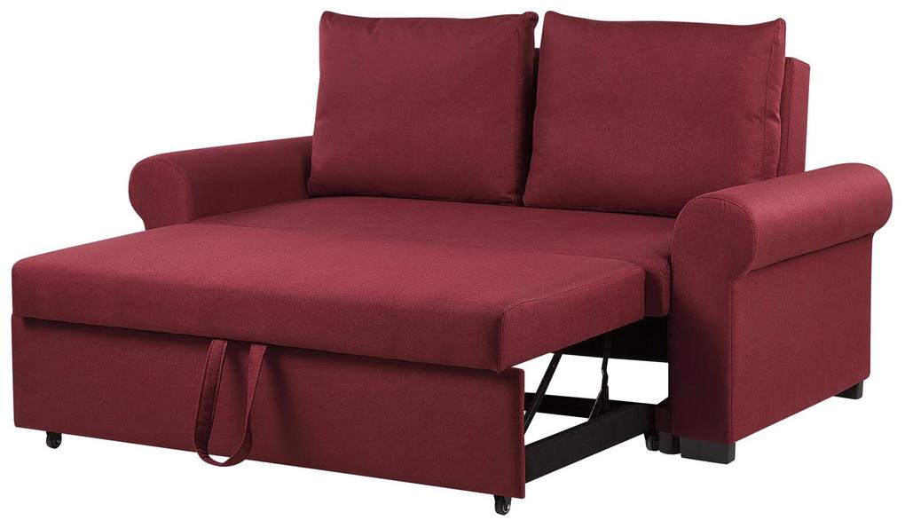 Sofá-cama de 2 lugares em tecido vermelho SILDA  Beliani