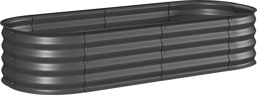 Outsunny Caixa de Plantio de Exterior Grande em Aço Galvanizado para Cultivo de Plantas 150x62x30 cm Cinzento | Aosom Portugal
