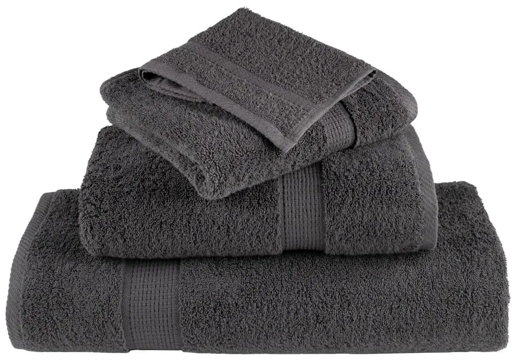 12pcs Conjunto toalhas banho premium SOLUND 600gsm antracite
