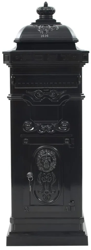 Caixa correio coluna estilo vintage alumínio inoxidável preto