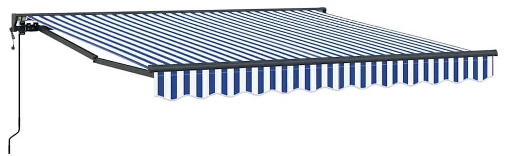 Toldo Retrátil Manual Azul e Branco 300x250 cm