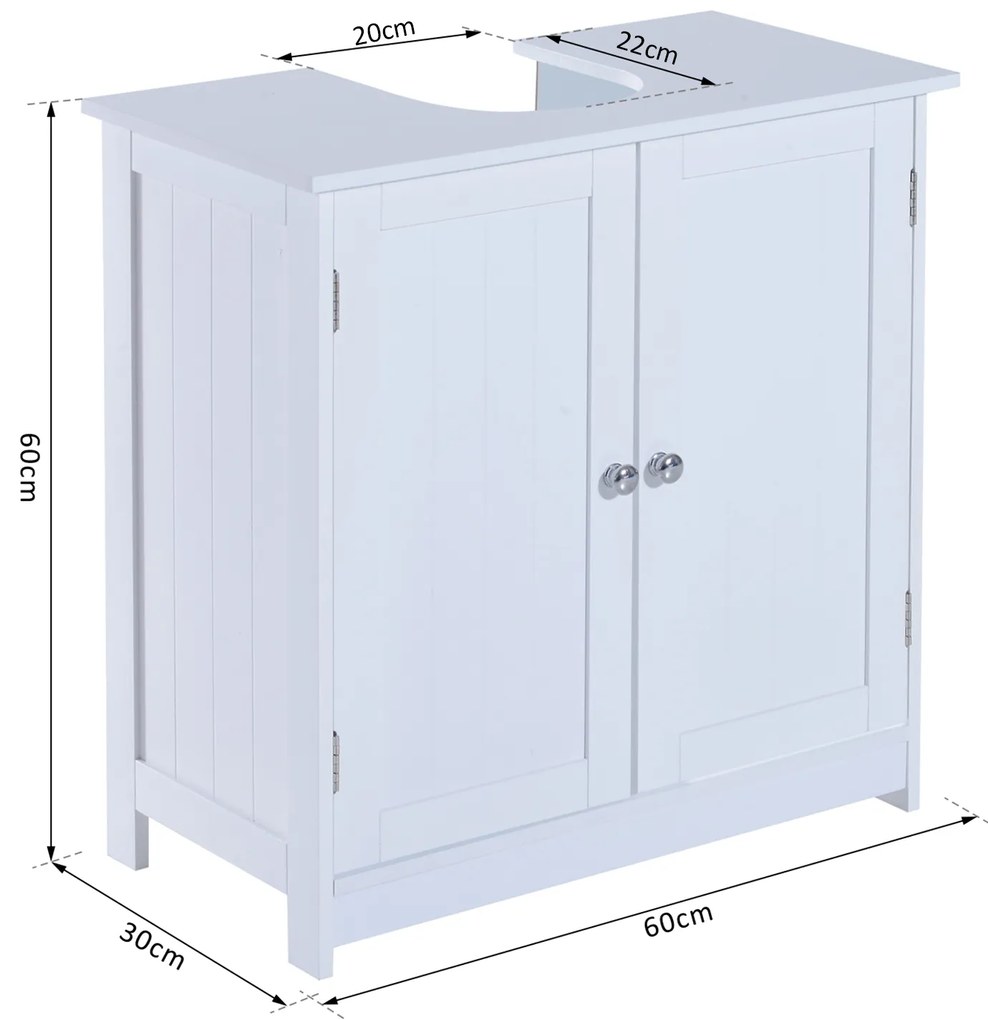 Armário para Casa de Banho – Cor: branco - Madeira – 60 x 30 x 60 cm móveis lavatório, móvel lavatório, móveis lavatório, móveis para lavatórios, armá