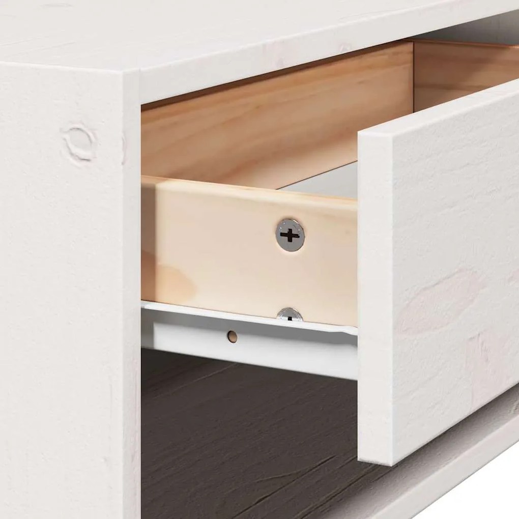 Mesa de Cabeceira Montada na Parede com gaveta 2 pcs Branco