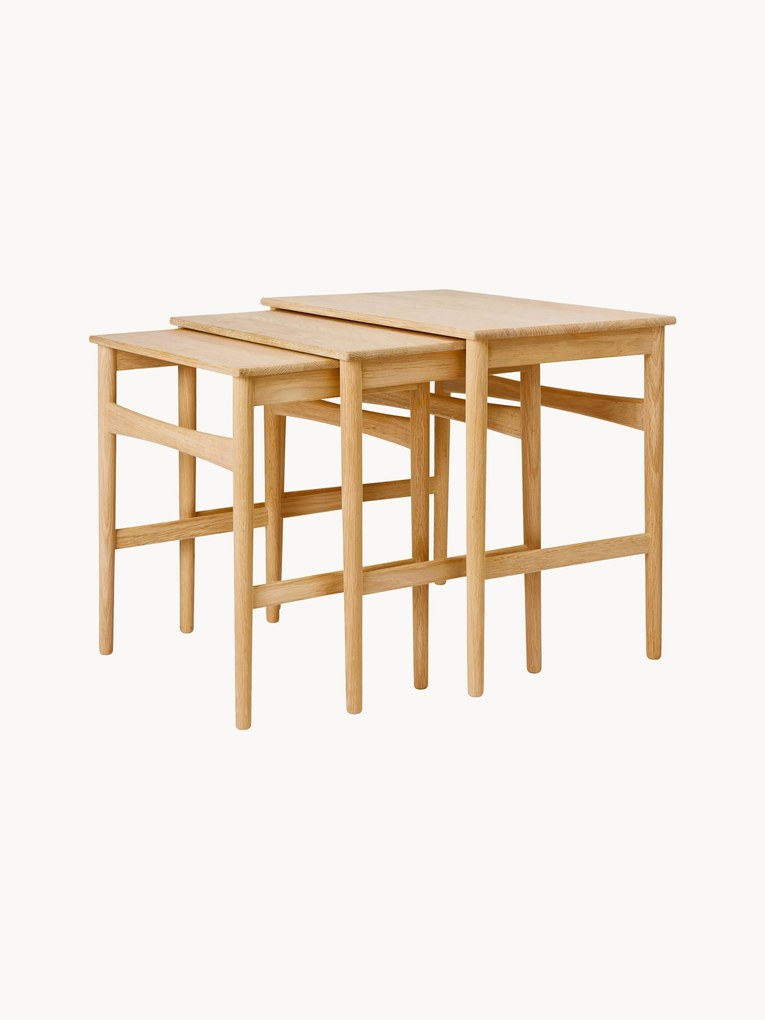 Mesa de apoio em madeira de carvalho CH004, 3 uni.