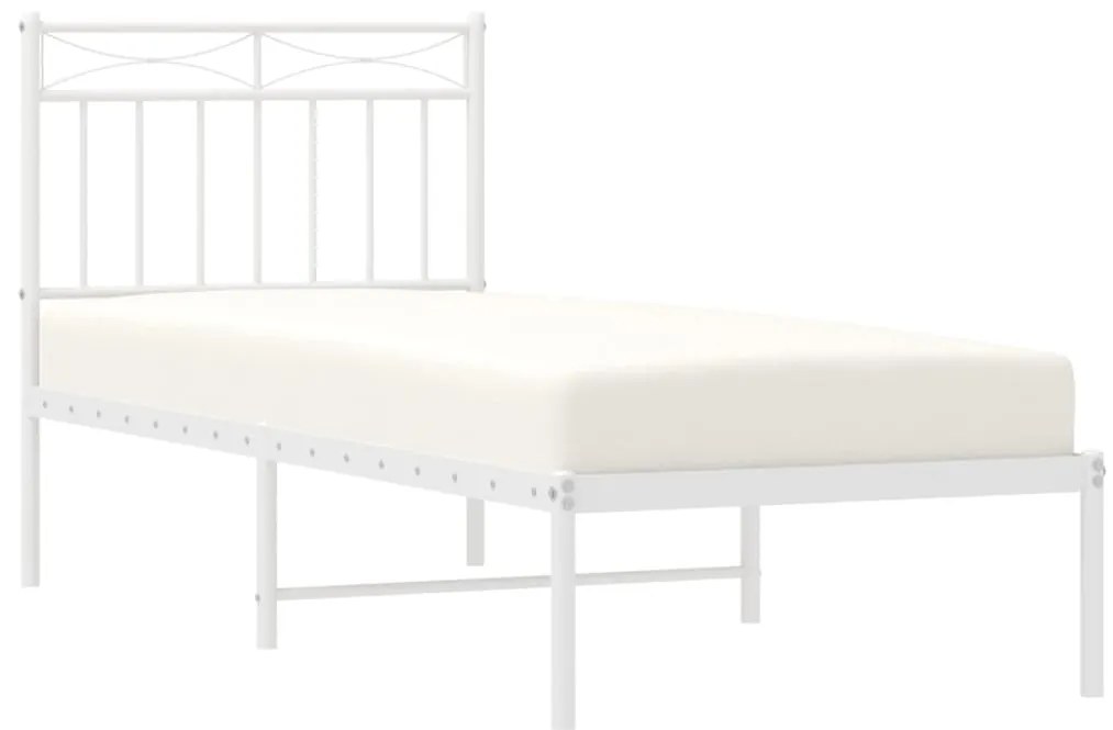 Estrutura de cama com cabeceira 80x200 cm metal branco
