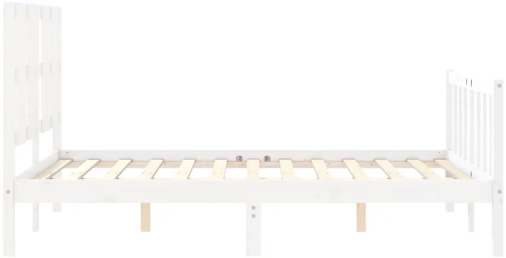 Cama sem colchão 140x200 cm madeira de pinho maciça branco