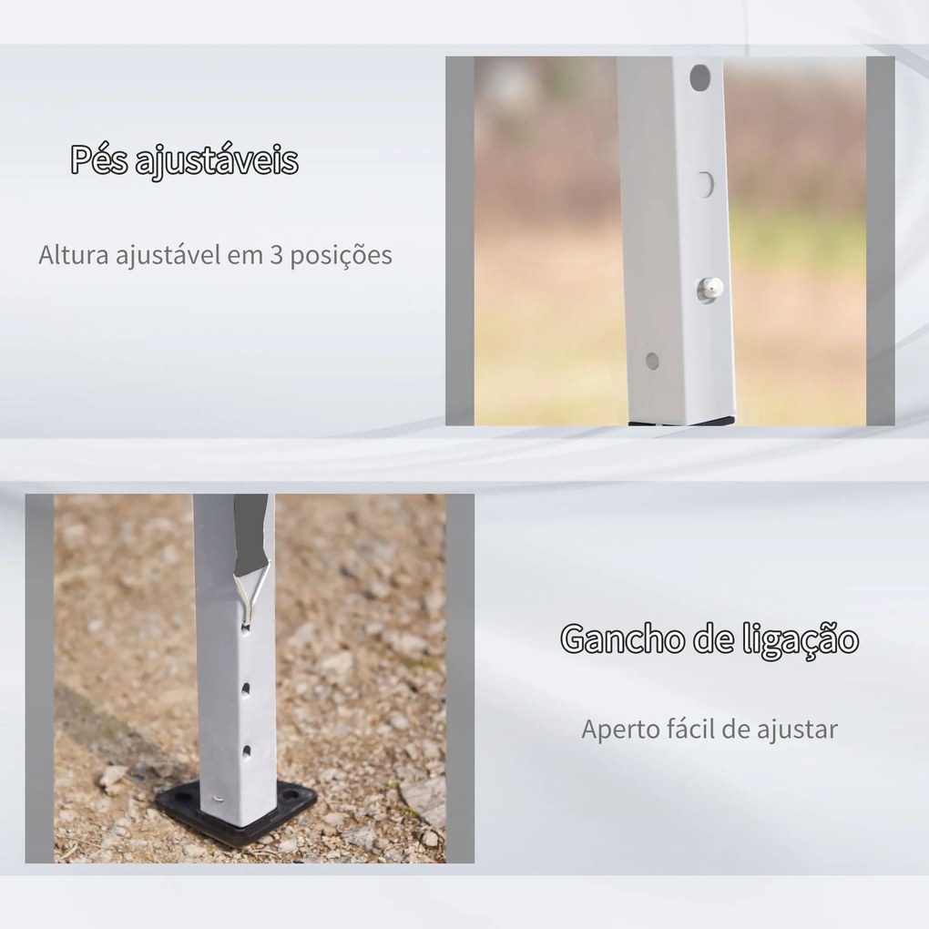 Tenda Dobrável 585x295x270 cm Tenda de Jardim Portátil com Bolsa de Tr
